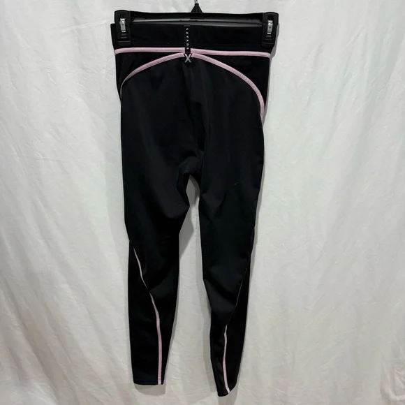 Savage X Fenty Leggings S Black Pink Contrast Stitch High Waist Athleisure Yoga - Picture 6 of 11